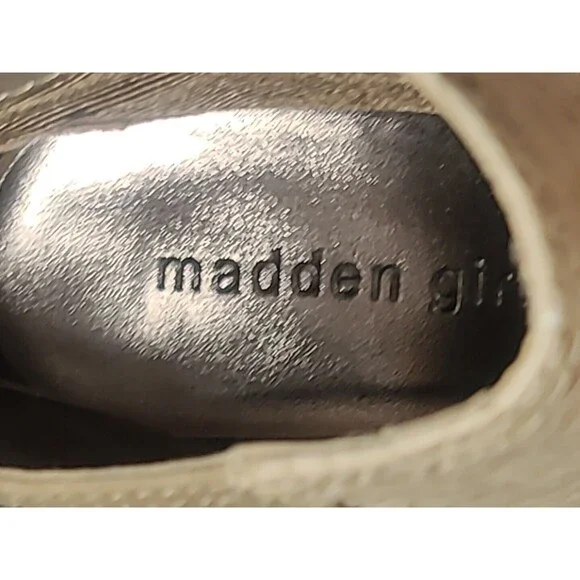 Steve Madden Boots Womens 9M Beige Open Toe Block Heel Leather Faux Snakeskin - Picture 9 of 11